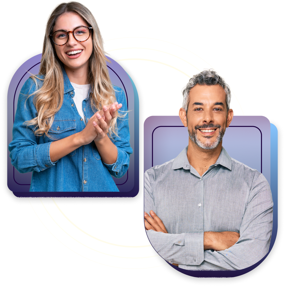 A millennial woman and a Gen X man are happy they received ketamine assisted therapy